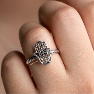 Hamsa Ring in Sterling Silver 925 | Statement Ring